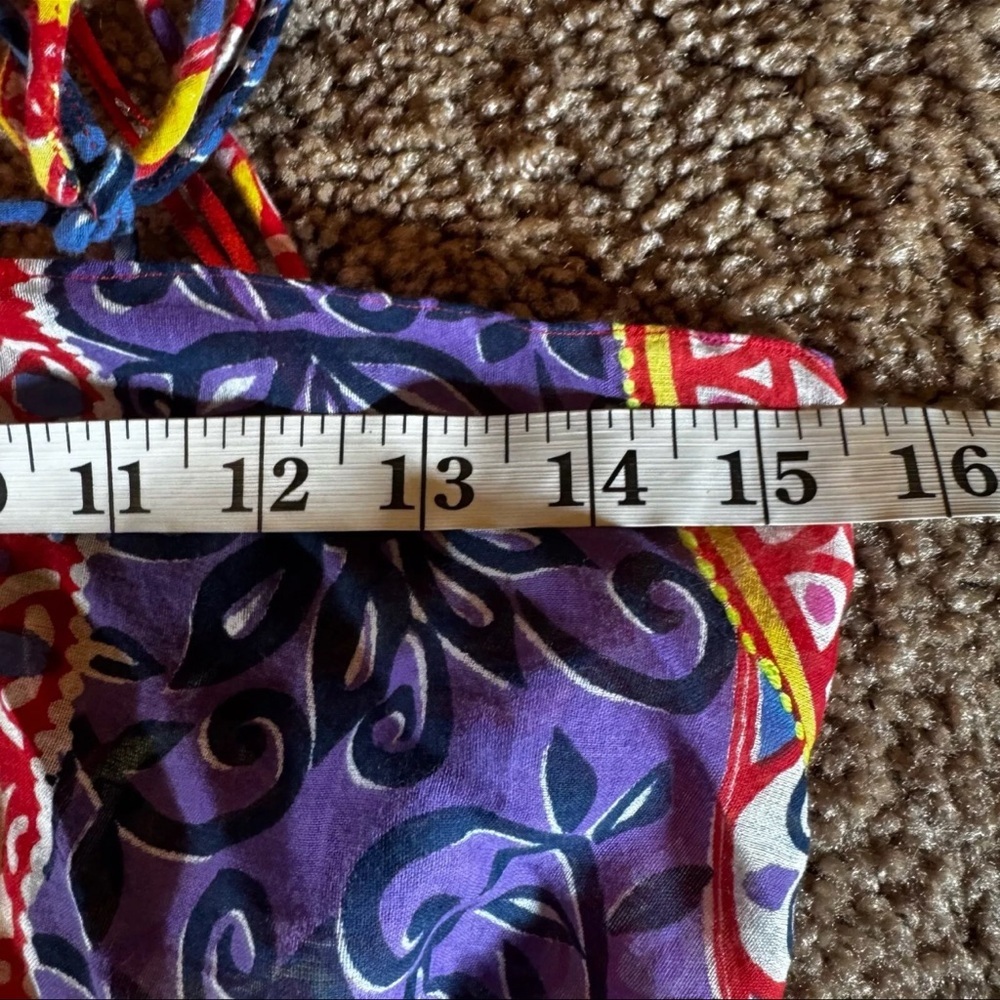 LOVESTITCH Dress Womens Red Batik Print Maxi Halter Open Back Boho NWT - Picture 15 of 16